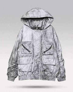 Unisex Streetwear Hooded Cargo <b>Jacket</b> Multi-Pocket Techwear Windbreaker Durable Casual Outerwear OEM Custom - Product Image 1
