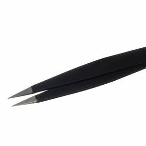 Black Stainless Steel Tweezers Straight Tip Precision Eyelash Eyebrow <b>Hair</b> <b>Removal</b> <b>Tool</b> Custom Logo - Product Image 3