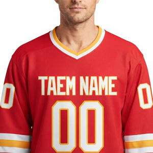 Camiseta de Hockey sobre Hielo para Hombre 100% Poliéster, Personalizable, Manga Larga, Corte Ajustado, con Costuras Planas, Diseño de Camiseta de Equipo Personalizado OEM - Product Image 5