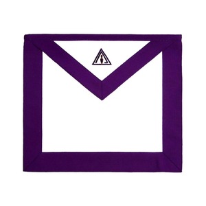 Member Council <b>Apron</b> <b>White</b> & Purple Grosgrain Premium Looking Freemasonry <b>Aprons</b> For Lodges With Any Custom Option You Want - Product Image 1
