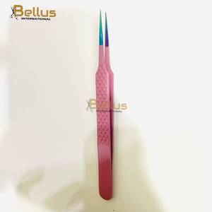 Pinzas de Extensión de Pestañas de Acero Inoxidable de Alta Calidad con Punta Recta y Lisa, Agarre Perfecto, Color Rosa, Herramienta de Belleza - Product Image 3