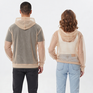Hoodie transparent sexy pour clubbing, unisexe, 100% polyester, été, maille transparente, léger, pour hommes et femmes - Product Image 2
