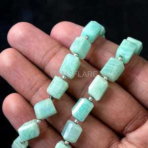 Natural Amazonite Faceted Tumble Gemstone Beads Wholesale Amazonite Loose Nuggets Shape Beads 5x7-6x8MM For Jewelry Making Bulk - Product Image 3