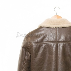 Veste en cuir d'agneau doublée de fourrure, style bomber, livraison rapide, confortable, pour homme, en vente - Product Image 6
