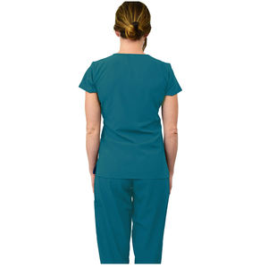 Custom Stand Collar Medical Uniform Scrubs Unisex Classic Fit Nurse Cargo Pants Sets OEM Service Comfortable Knitted <b>Fabric</b> - Product Image 5