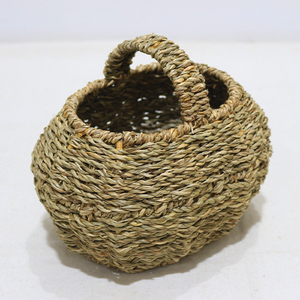 Cesta de Almacenamiento Multifuncional Tejida de Fibra Natural Ecológica con Asa de Lazo, Organizador Ovalado Decorativo - Product Image 3