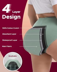 Braguitas Menstruales de Algodón para Mujer, de Cintura Alta, a Prueba de Fugas, Reutilizables, Lavables, Cómodas, Transpirables y de Secado Rápido, ODM - Product Image 4