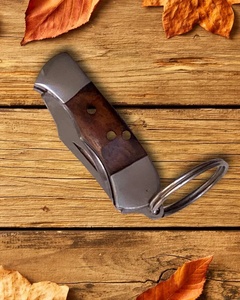 A&M Handmade Stainless Steel <b>Mini</b> Folding Pocket Knife with Wood Handle and <b>Keyring</b> Survival Wholesale EDC ODM Hunting Knives - Product Image 3