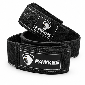 Sangles de musculation Fawkes en nylon noir, légères, réglables, confortables, avec fermeture à boucle ajustée, unisexes - Product Image 3