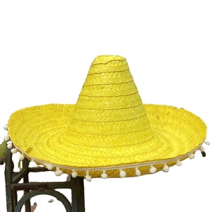 Natural Mexican Sombrero <b>Straw</b> <b>Hat</b> Wide Brim Vietnam <b>Straw</b> Material For Beach Festival Costume And Outdoor Decoration - Product Image 1