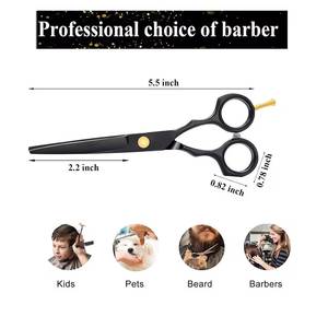 Ensemble de ciseaux de coiffure professionnels Morje Surgical, peignes, lames en acier inoxydable, manche moyen, 28 dents, réutilisables, légers - Product Image 5