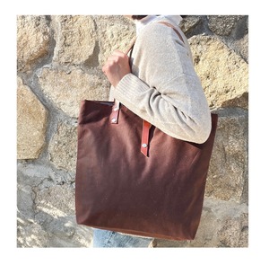 Sac fourre-tout en cuir et toile vintage, sac à bandoulière, sac de voyage, sac de travail, sac de shopping, durable, grande capacité, broderie ouverte LCTB-0077 - Product Image 5