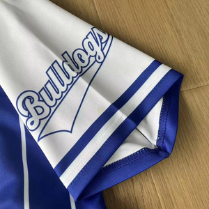 เสื้อเบสบอลคอวีแบบ OEM สั่งทำได้ตามแบบของคุณเอง พิมพ์ลายดิจิตอลแบบระเหิด ติดอัพพลิเค ระบายอากาศได้ดี ซับเหงื่อ ป้องกันแบคทีเรีย - Product Image 6