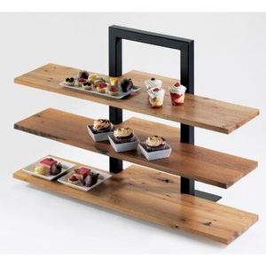 Wholesale 3 Tier Wood Buffet Risers for Catering Rustic Food Display Stands for Dessert Table Cupcakes and Wedding Buffet - Product Image 1
