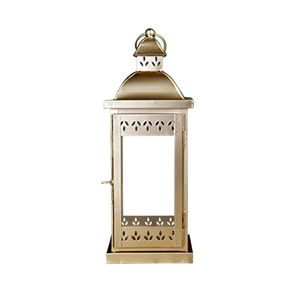 Lanterne suspendue carrée de style marocain, structure métallique durable, détails de découpe complexes et design de panneaux en verre teinté vibrant - Product Image 6