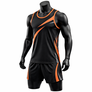 Ensemble de débardeurs de course pour hommes, respirant, séchage rapide, uniforme de sport de gym, sans manches, uniforme de fitness et de course - Product Image 1