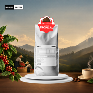 Délice équatorial, café au lait tropical, café Milano, Excelsa, édition torréfaction foncée - Product Image 1