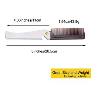 Professional High Quality Stainless Steel Folding Comb Pocket Comb for <b>Men</b> and Women Black White Pink And Multicolor Custom Log - Product Image 5