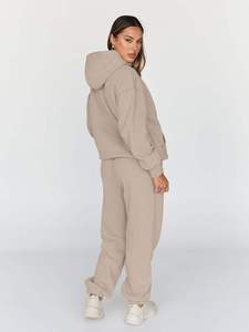 Casual Two-Piece Training & Jogging Tracksuit Set Latest Design with Printed Logo for Fall Winter Season Women's Full Length Set - Product Image 2