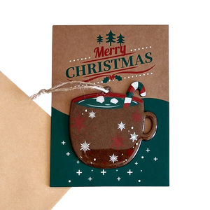 การ์ดเชิญคริสต์มาสลายไม้ Cocoa-Design พิมพ์ + ตัดรูปทรง 4 สี แบบออฟเซ็ต ปั๊มทอง กระดาษสวยหรู - Product Image 2