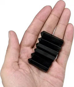 Pointe de crayon en obsidienne noire naturelle, pierre précieuse en cristal noir poli, fournisseur en gros pour l'artisanat, les grilles de cristal et le bricolage - Product Image 3