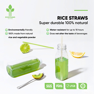 Eco Friendly Rice <b>Straws</b> Sustainable <b>Drinking</b> <b>Straws</b> <b>for</b> Restaurants Cafes Beverage Brands and Green Packaging Supply - Product Image 1