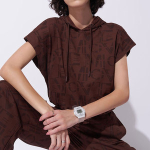 Sudadera con capucha sin mangas para mujer, con cremallera, talla XS, de punto lavado, informal de invierno, holgada, con cordón, ligera - Product Image 4