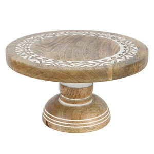 Carved Wood Dessert Pedestal Decorative Engraved Column Wooden Cake Riser Countertop Food Display Holder for Catering - Product Image 6