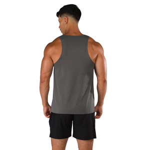 Débardeur de sport gris pour homme, à séchage rapide, sans manches, pour la salle de sport, l'entraînement et la course à pied - Product Image 2