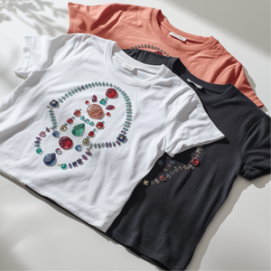 Camiseta de Mujer con Adornos de Piedras, Brillante, Informal, a la Moda, con Personalización OEM ODM - Product Image 1