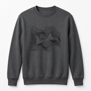 <b>Men</b> Oversized Graphic Print Dark <b>Grey</b> Crew neck <b>Sweatshirt</b> Custom Top Quality Cotton Polyester Fleece Pullover Long Sleeve - Product Image 1