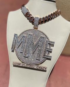 Luxury Moissanite Iced Out MM Letter Pendant Necklace Round Disc Custom <b>Name</b> Charm Cuban <b>Chain</b> Hip Hop Jewelry - Product Image 6