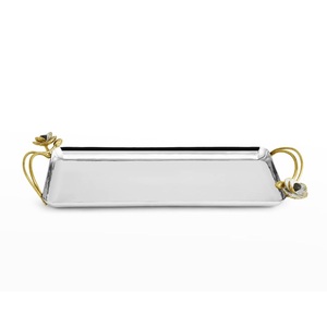 Wholesaler Aluminum Coffee Serving <b>Tray</b> With Handle Silver Plated Restaurant Tabletop <b>Snacks</b> and Food Serving <b>Trays</b> - Product Image 1