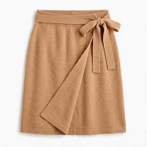 Women's <b>Winter</b> Knit Wrap <b>Midi</b> <b>Skirt</b> Elegant Warm Tie-Side Casual <b>Skirt</b> OEM ODM Wholesale Factory Custom Logo Low MOQ - Product Image 1