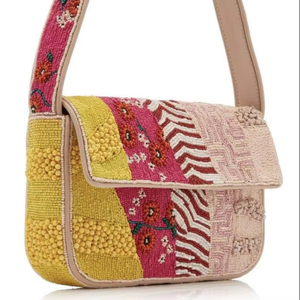 กระเป๋าถือสะพายไหล่ Staud ดีไซน์หรูหรา ทันสมัย ทนทาน น้ำหนักเบา ประดับด้วยลูกปัด พร้อมงานปักลูกปัดแบบ Seed Bead ดีไซน์ทำมือแท้ ปรับแต่งได้ - Product Image 1