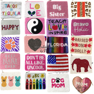 Pochette à monnaie perlée amusante, faite main, brodée de perles de rocaille, mini sac à main zippé, avec citation 'Botox Money', vente en gros, mode, avec chaîne de transport - Product Image 2