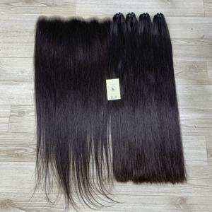 Extensions de cheveux naturels lisses, tissage frontal HD 13x6 en dentelle suisse, cheveux humains du Vietnam, vente chaude - Product Image 4