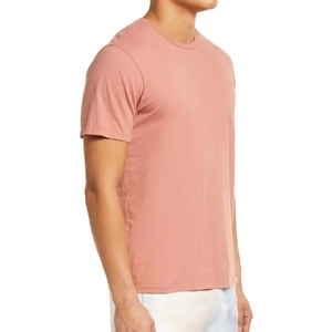 Camiseta de cuello redondo de algodón premium con ribete de tejido propio; Camiseta de cuello redondo en U de tejido propio con ribete. - Product Image 1