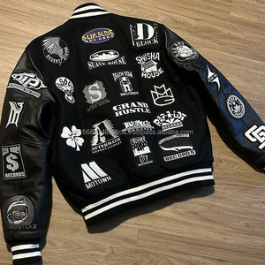 Wholesale High Quality Unisex Varsity Jacket Wool/Polyester Shell Silk Detail Waterproof Breathable EcoFriendly Winter Front - Product Image 3