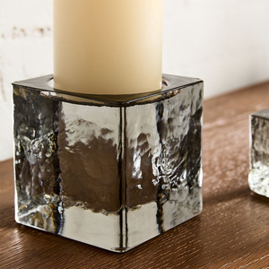 Premium Decorative Cast Glass Pillar Holders for Modern Interior Styling and Candle Arrangement - Product Image 3