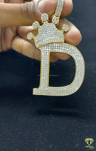 Custom Bubble D Pendant Luxury Gold Plated Hip Hop Necklace Fashion Statement Jewelry - Product Image 5
