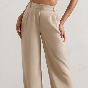 Pantalones de Cintura Alta para Mujer, Estilo Cargo, Holgados, con Múltiples Bolsillos, Pantalones Formales de Oficina para Dama - Product Image 4