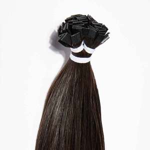 Extensions de cheveux vietnamiennes à pointe plate, 100% cheveux humains vierges, 100 grammes, kératine, lisses, aspect naturel, pour femmes, directement de l'usine - Product Image 2