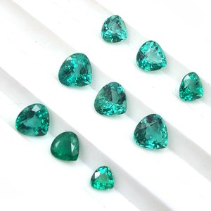 Natural Zambia Emerald Heart Faceted Cut Loose Gemstone Lot 3-6 MM IGI Certified for Handmade Jewelry Making - Product Image 1