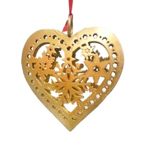 Adorno Metálico Premium en Forma de Corazón para Decoración Navideña y Colecciones de Regalos - Product Image 1