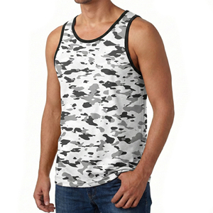 Men's High Quality Camouflage Training Tank Top OEM Custom Smooth Jersey Breathable Sleeveless Workout <b>Vest</b> Factory Tank Tops - Product Image 1