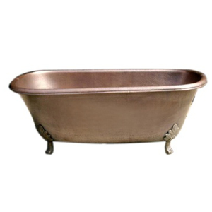 Oval Shape Copper Bathtub Freestanding Eco-friendly Copper Finish Large Size Metal Bathtub for Bathroom Use On Sale - Product Image 3
