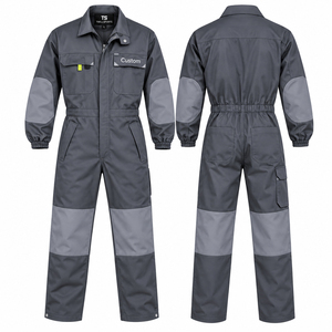 Construction Uniform Custom <b>Mens</b> Industrial Workwear Coveralls Cotton Utility <b>Jumpsuit</b> Long Sleeve Factory Worker Mechanic - Product Image 1