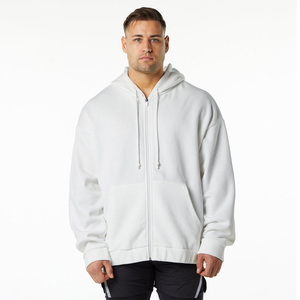Men basics oversized zipper hoodie design soft cotton fleece fabric full <b>zip</b> <b>hooded</b> relaxed loose fit winter casual & streetwear - Product Image 1