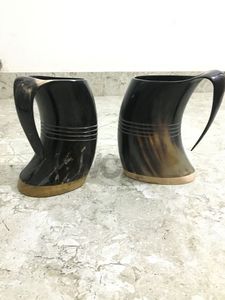 Durable Design Modern Antique Imitation Viking Horn Mug Tankard Eco-Friendly Waterproof Natural Shape Polished Customizable - Product Image 2